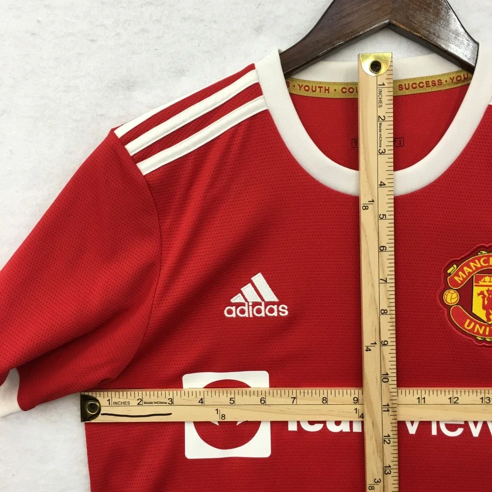 Adidas Manchester United 2021-22 Home Jersey Ronaldo 7 Red Soccer Shirt Mens S
